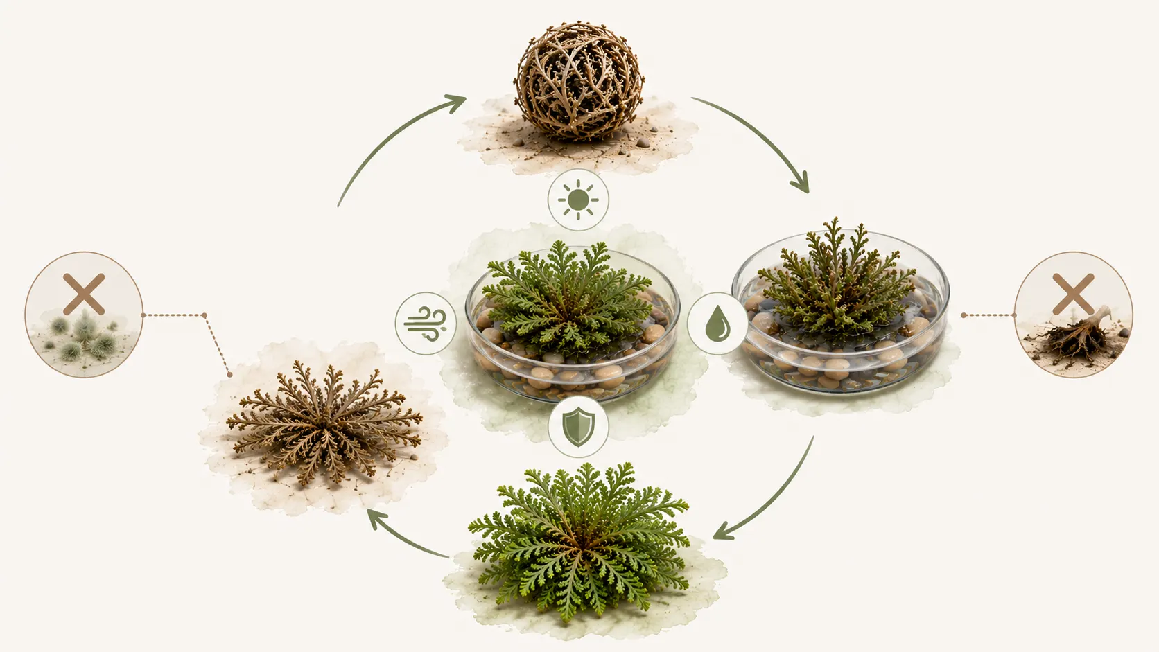 rose of jericho vs false rose of jericho