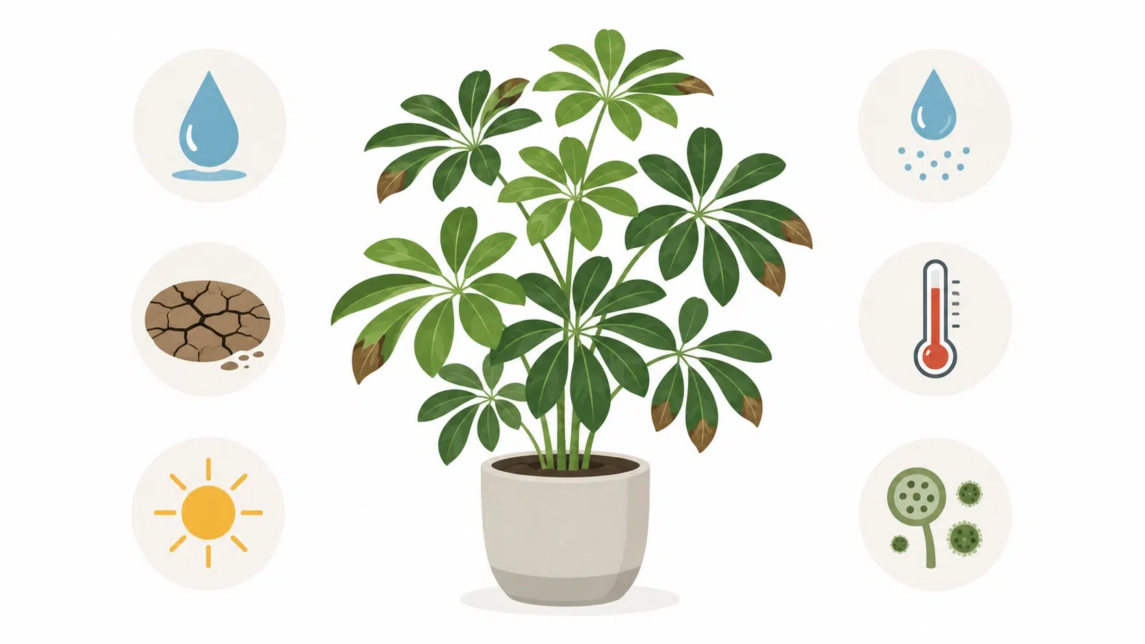 umbrella plant brown leaves