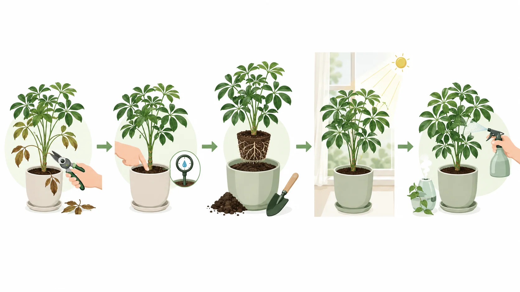 umbrella plant brown leaves