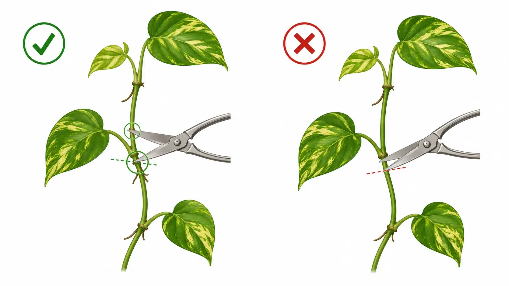 where to cut pothos to encourage growth