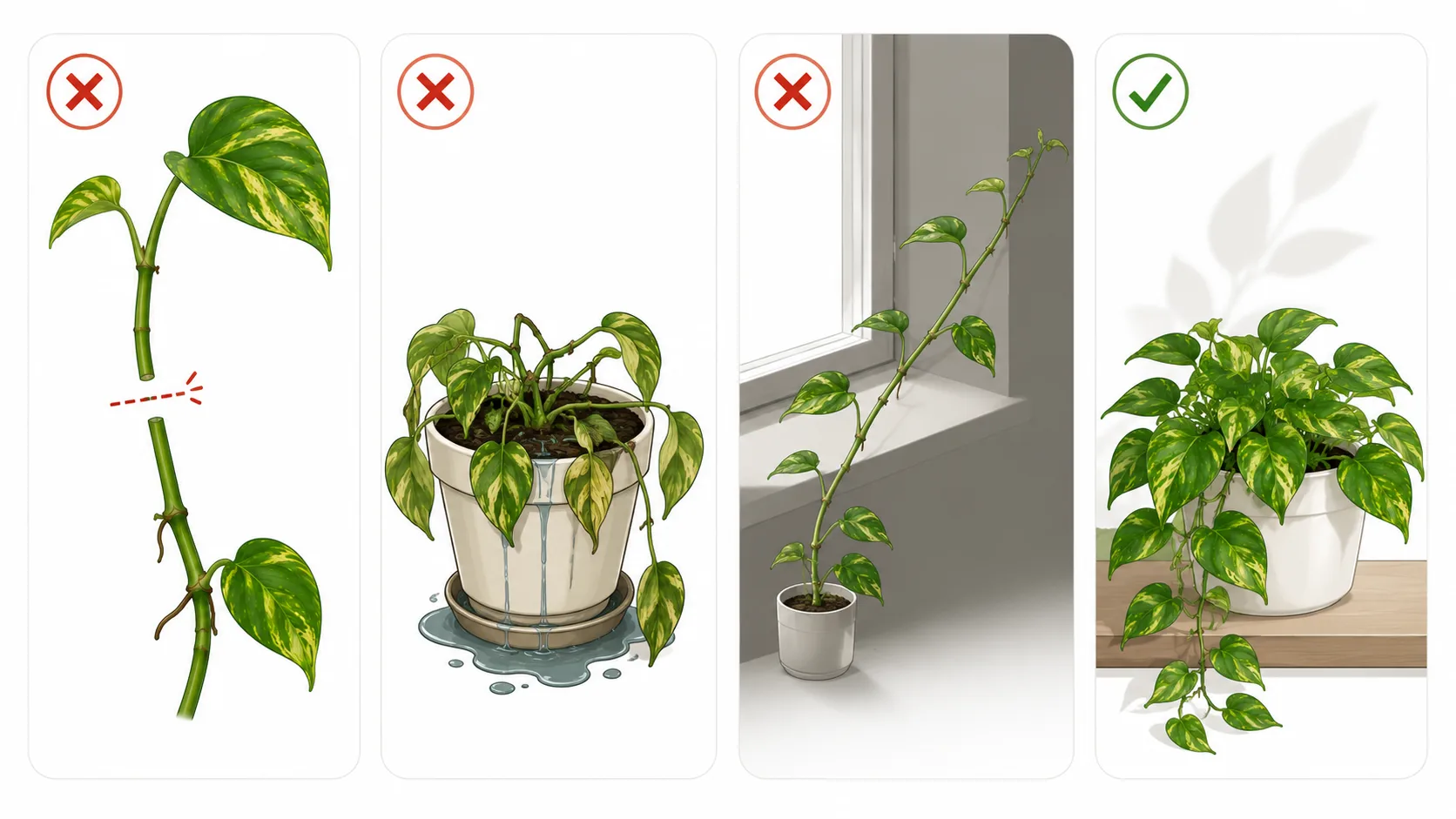 where to cut pothos to encourage growth