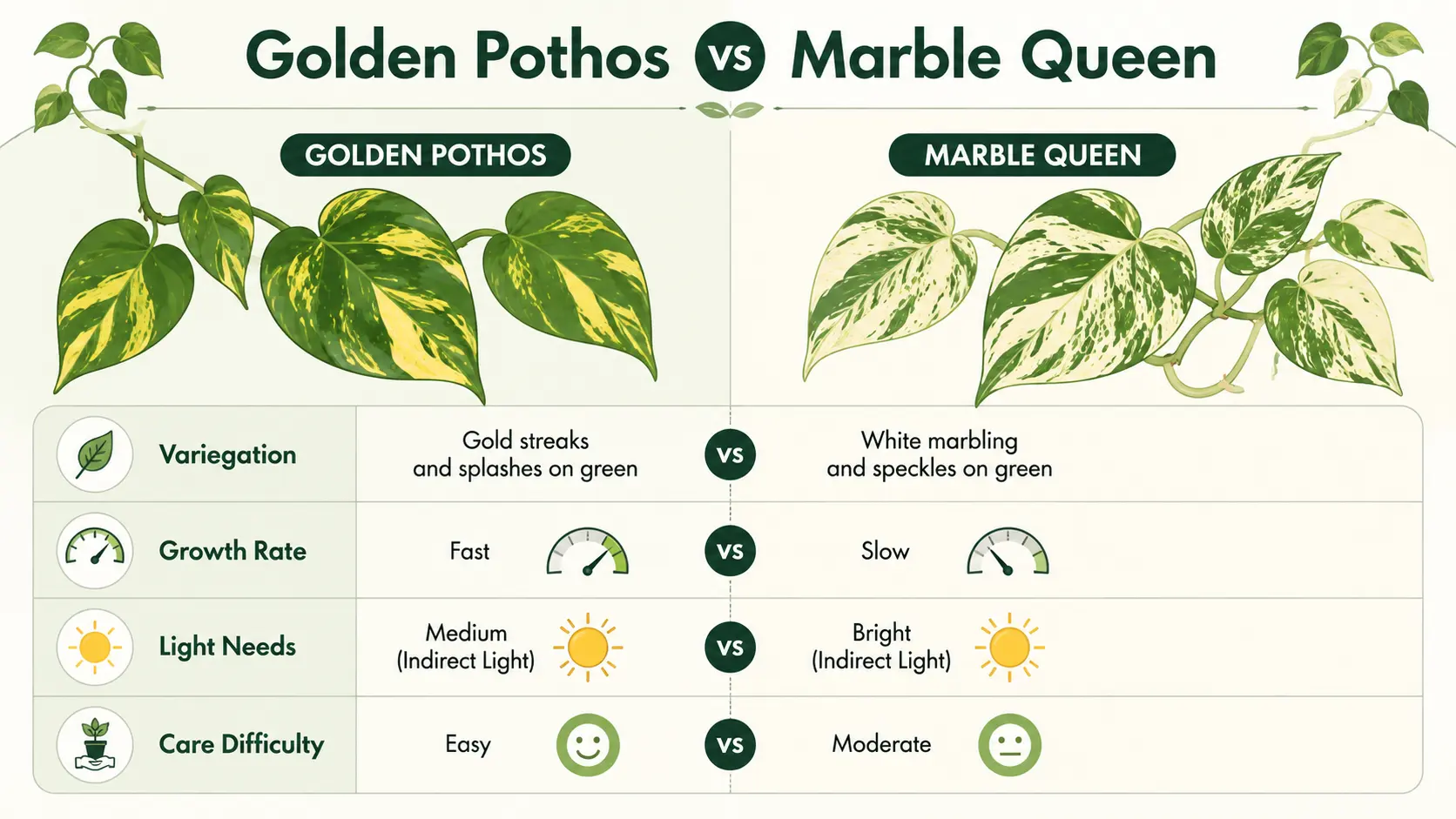 golden pothos vs marble queen