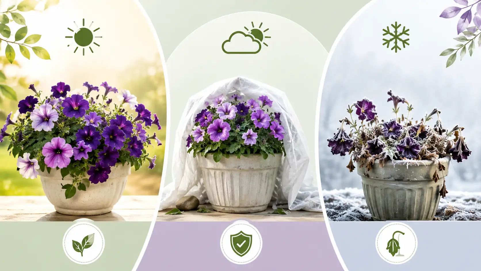 how long do petunias last in pots in winter