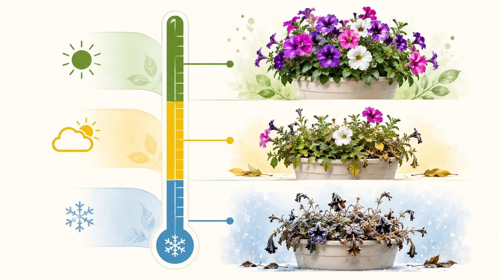 how long do petunias last in pots in winter