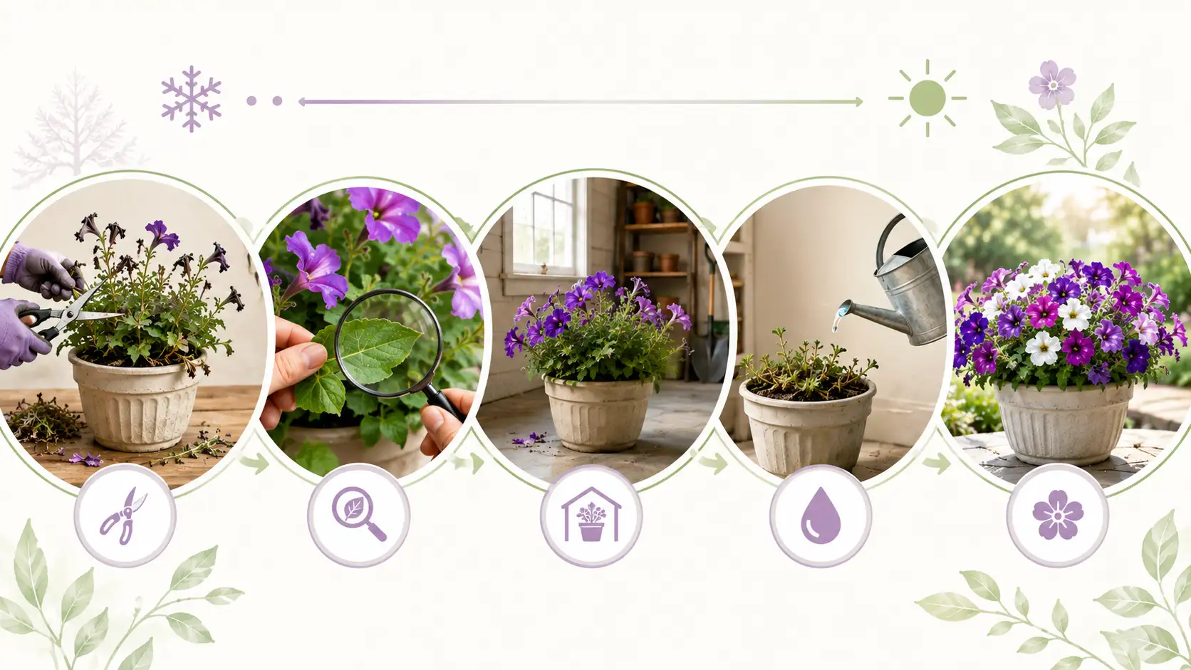 how long do petunias last in pots in winter