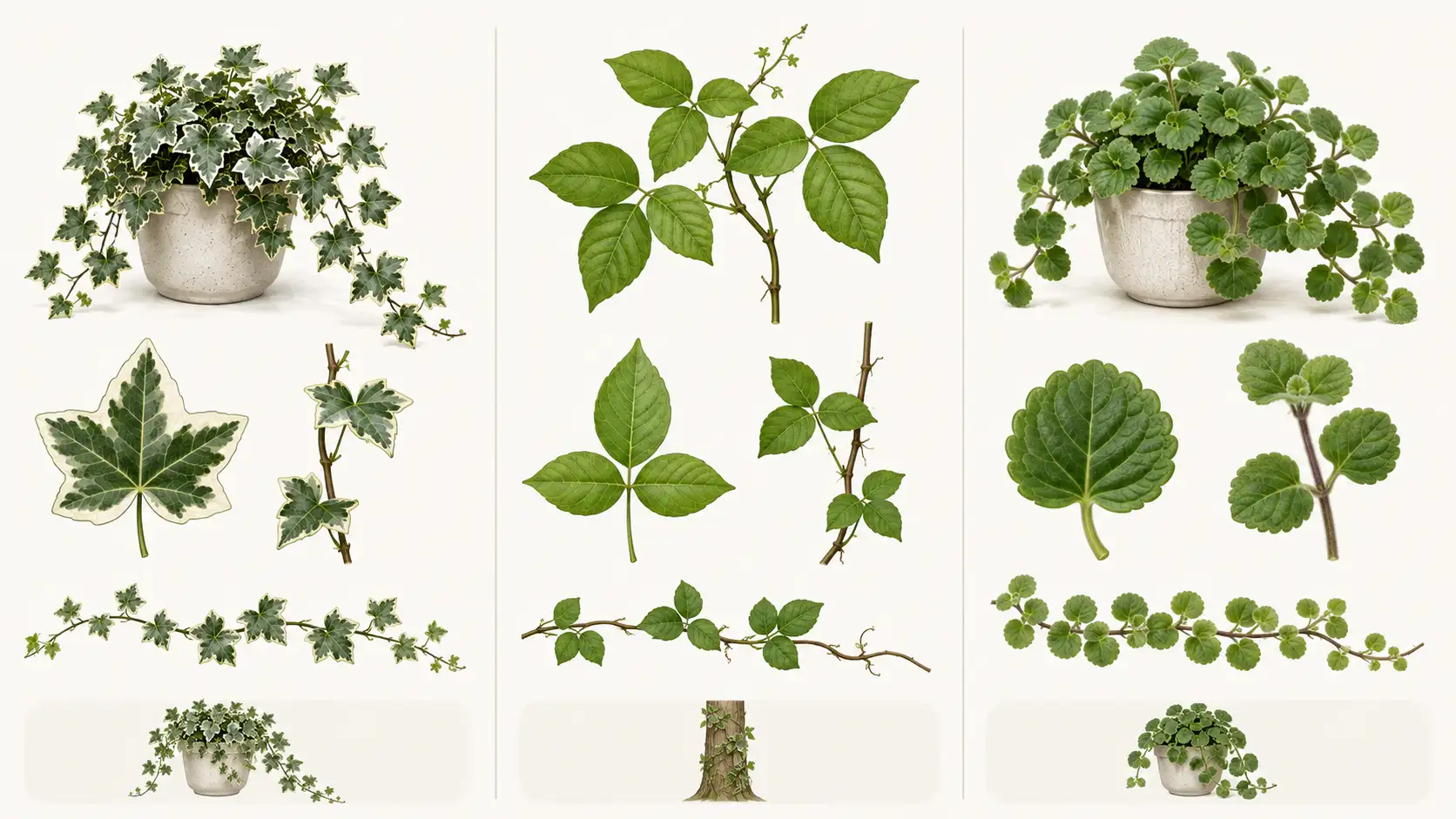 ivy with white edges