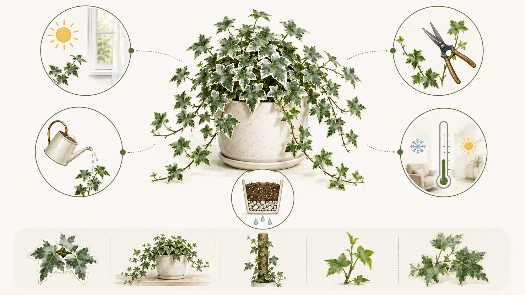 ivy with white edges
