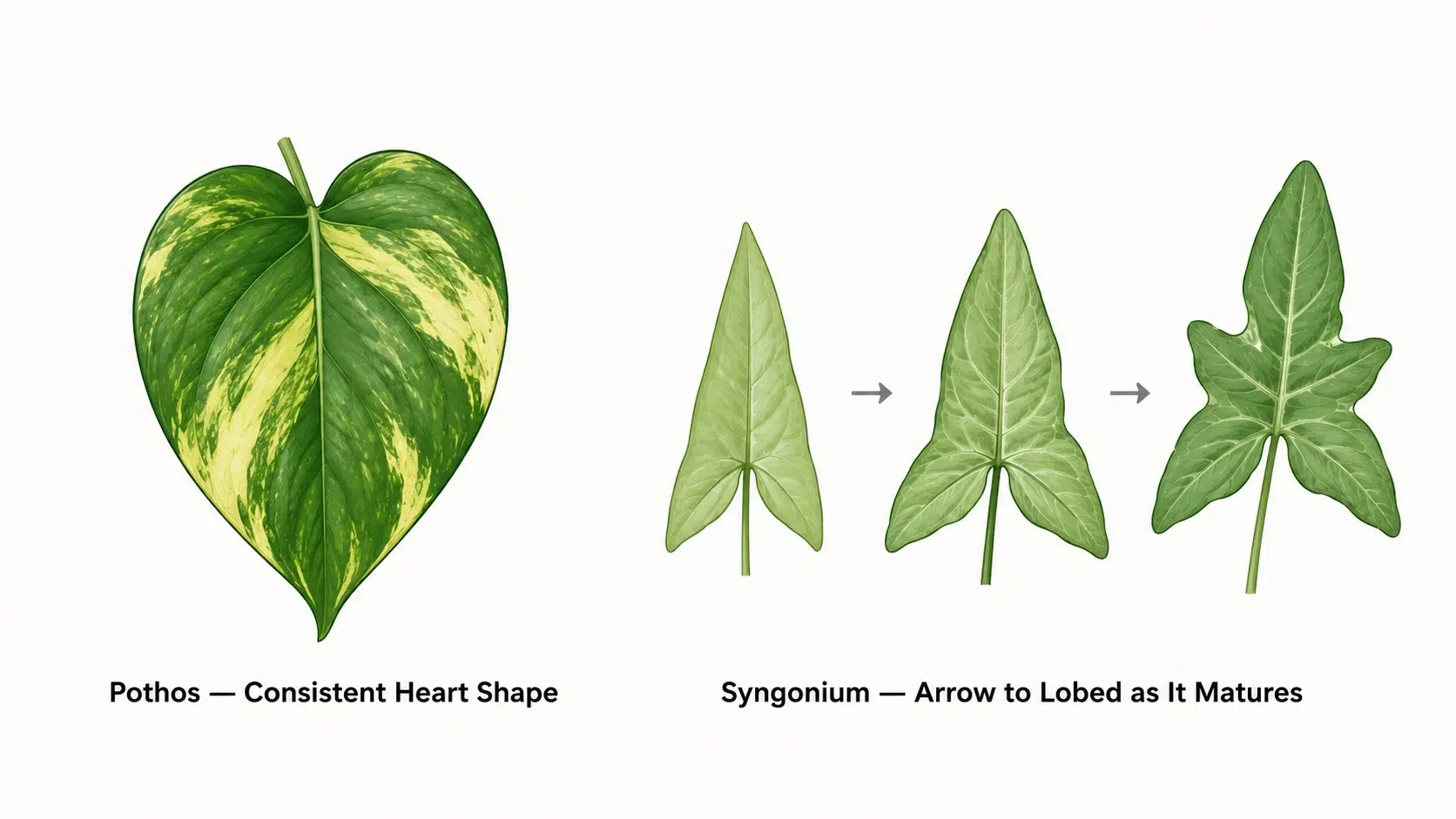 pothos and syngonium