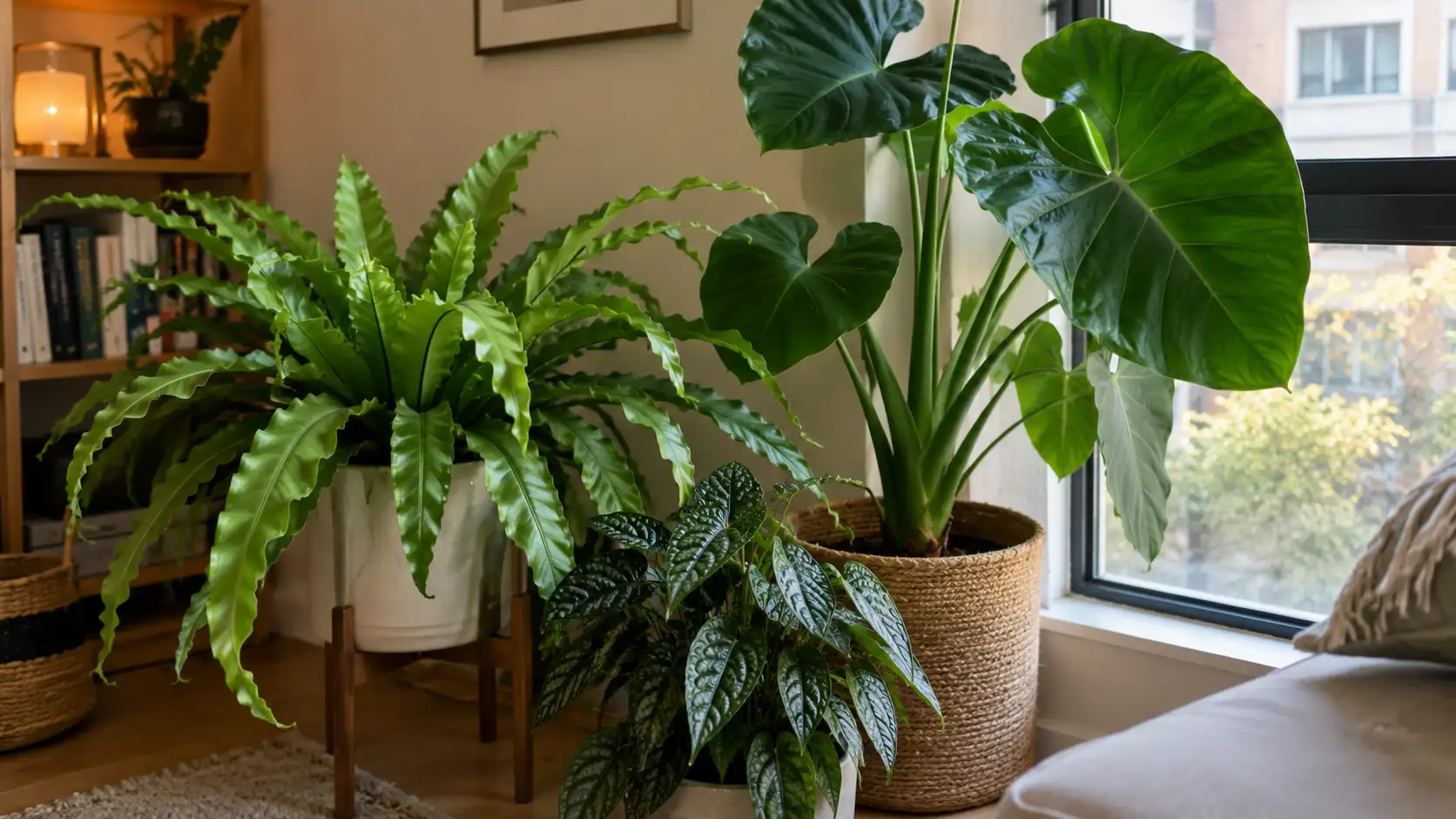 ferns and large foliage
