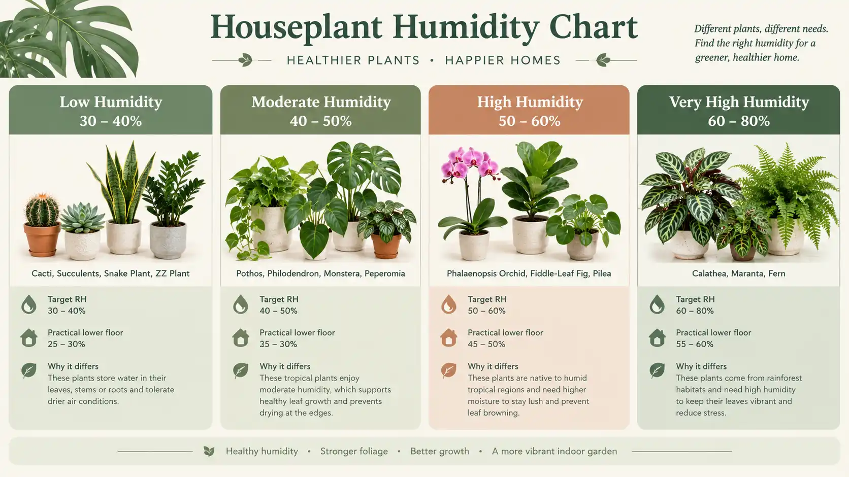 humidity chart houseplant