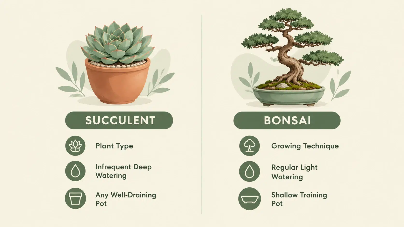 succulents and bonsai