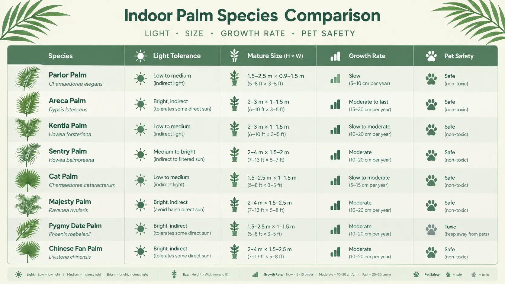 types of indoor palm plants