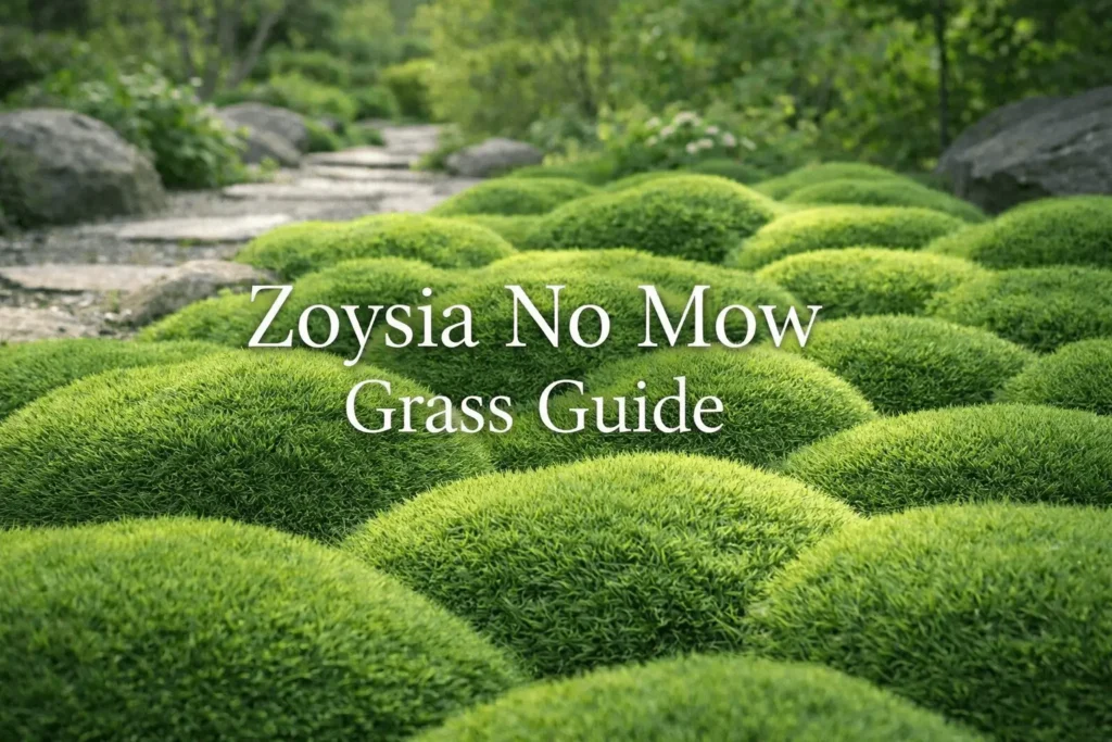 Zoysia no mow grass ornamental lawn with soft mound-like Korean velvet grass groundcover