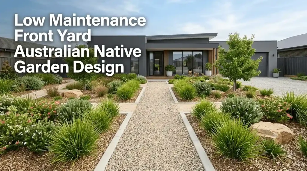 low maintenance front yard australian native garden design