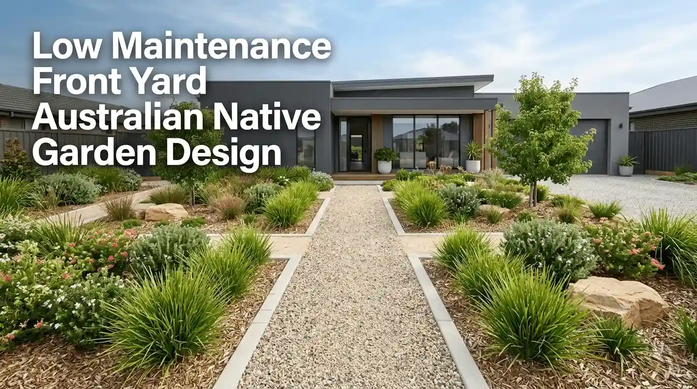 low maintenance front yard australian native garden design