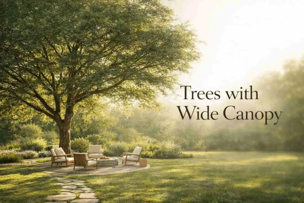 trees with wide canopy