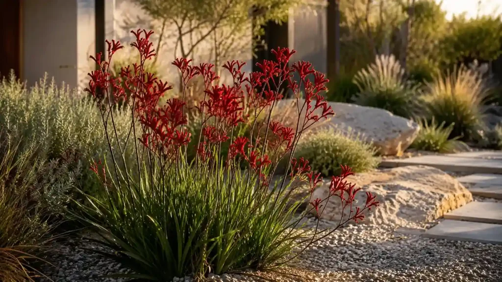 kangaroo paw landscape scarlet