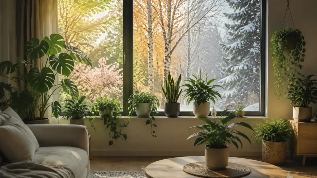 how does season affect indoor plant growth