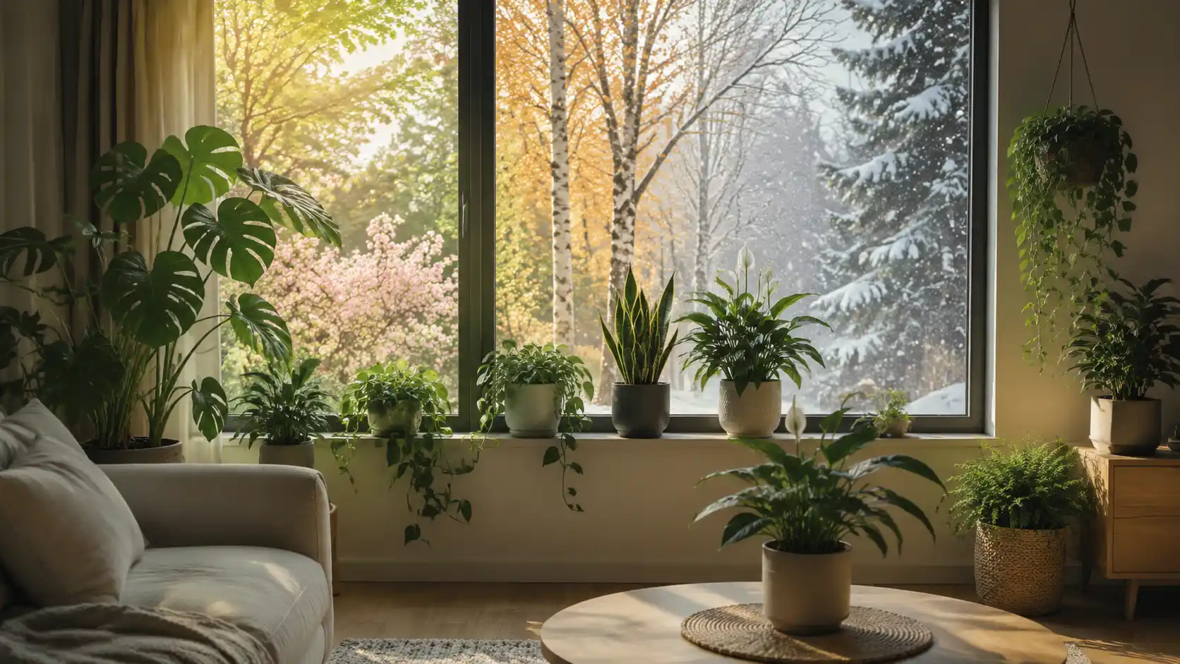 how does season affect indoor plant growth