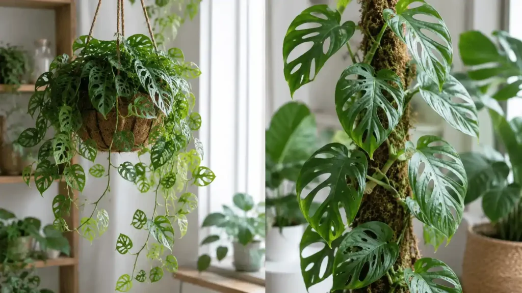monstera adansonii hanging or climbing
