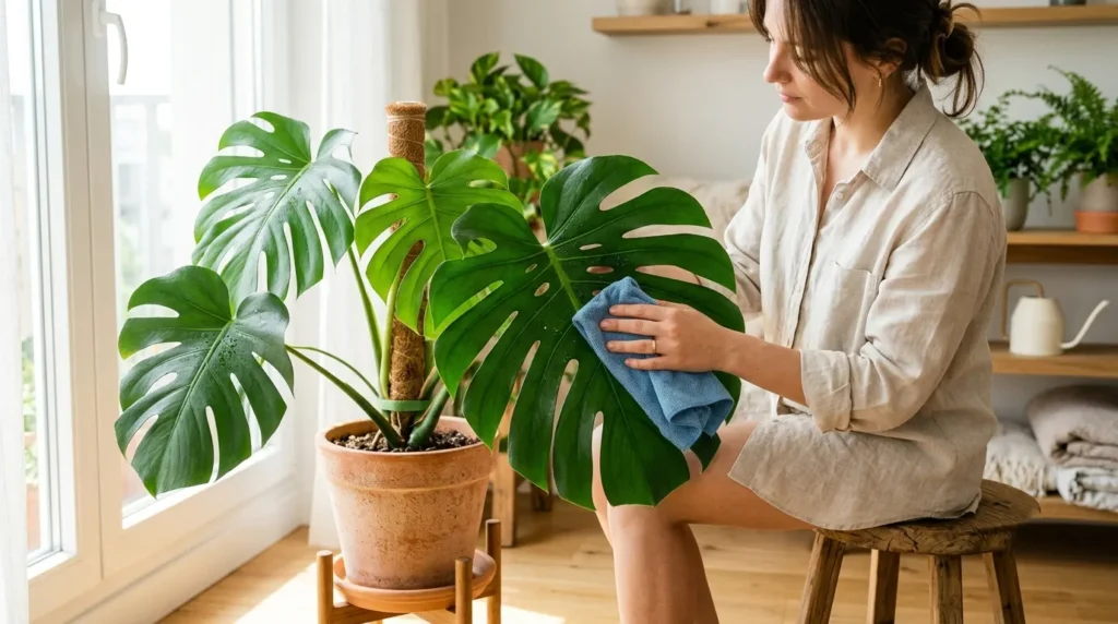 how to clean plant leaves