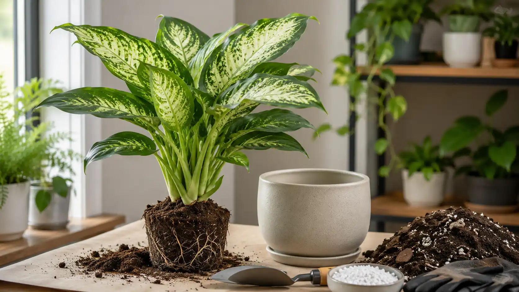 how to repot dieffenbachia