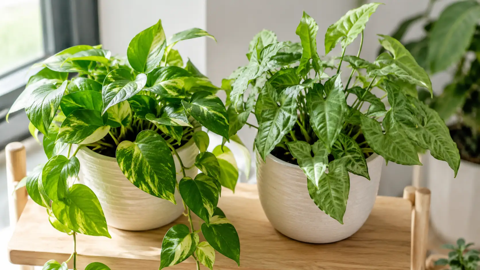 pothos and syngonium